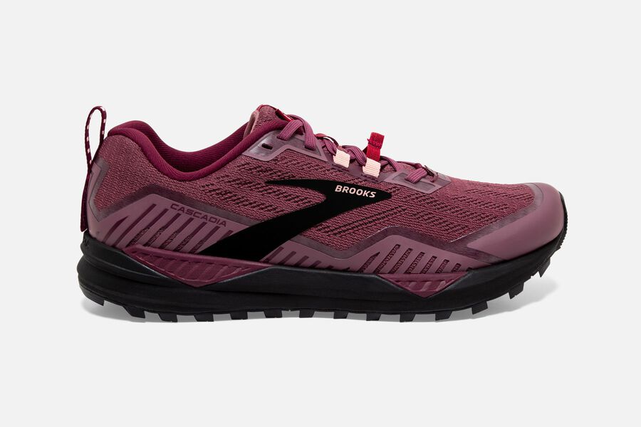 Womens Brooks Cascadia 15 Trail Shoes Nocturne/Zinfandel/Black | 309572-NBT